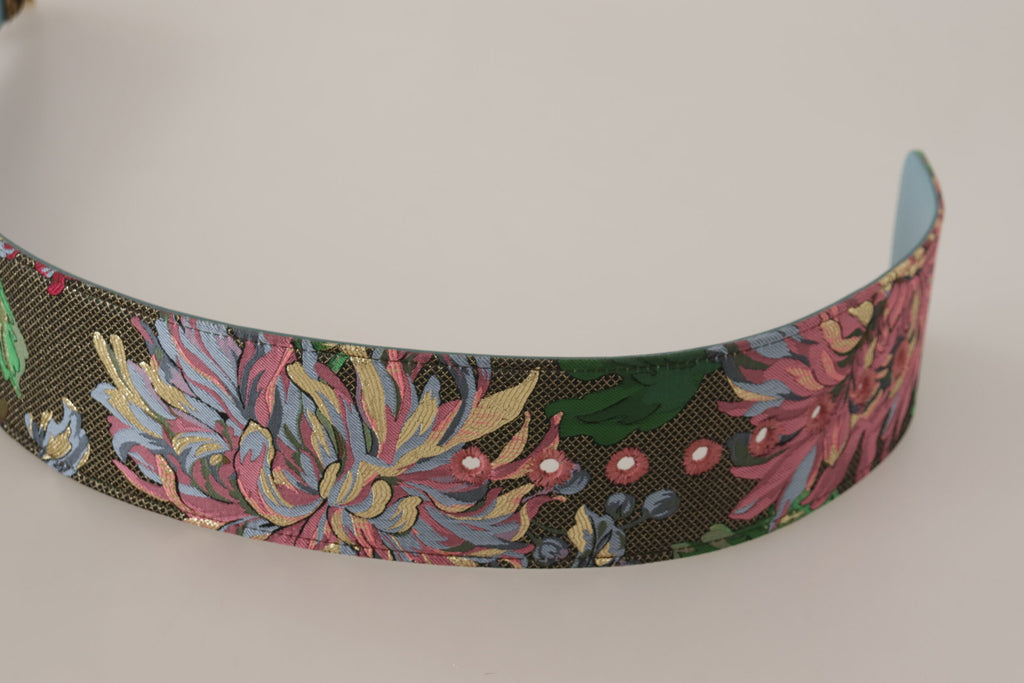 Dolce & Gabbana Multicolor Leather Floral Embroid Logo Buckle Belt - Luxe & Glitz