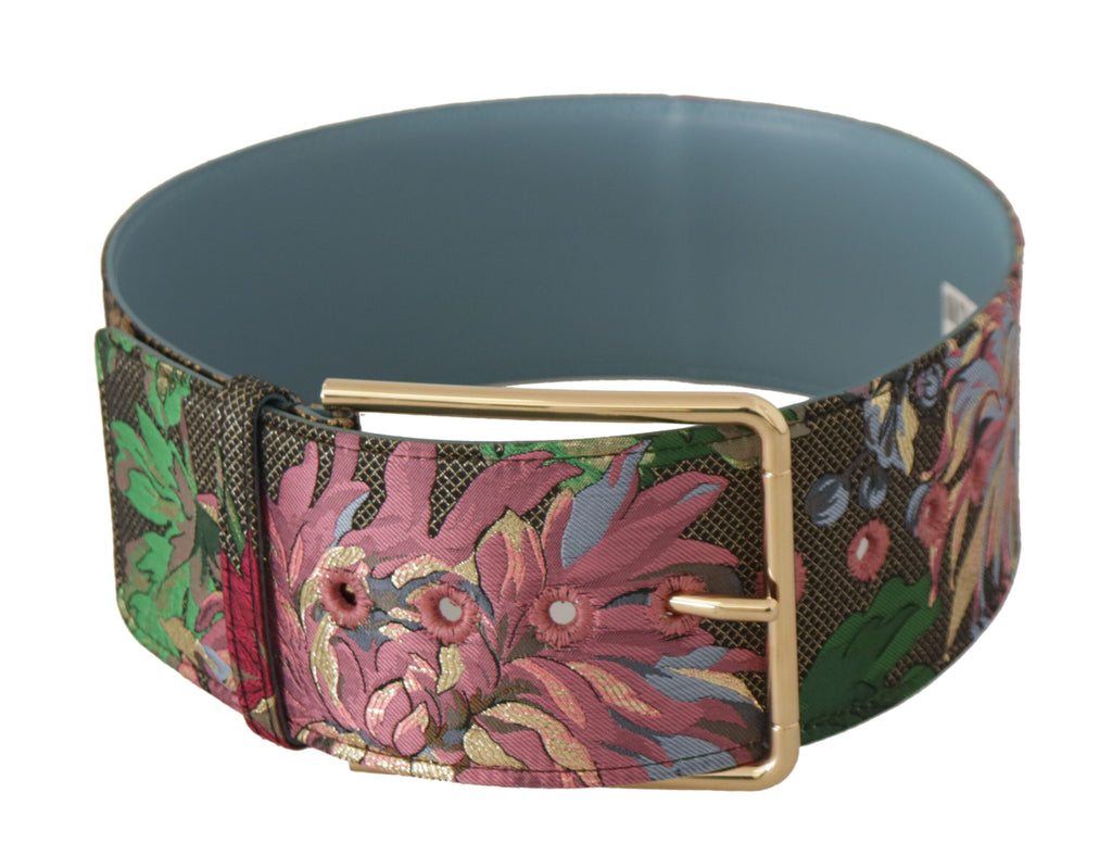 Dolce & Gabbana Multicolor Leather Floral Embroid Logo Buckle Belt - Luxe & Glitz