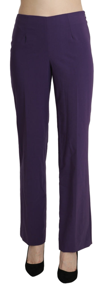 BENCIVENGA Purple High Waist Straight Dress Trouser Pants - Luxe & Glitz