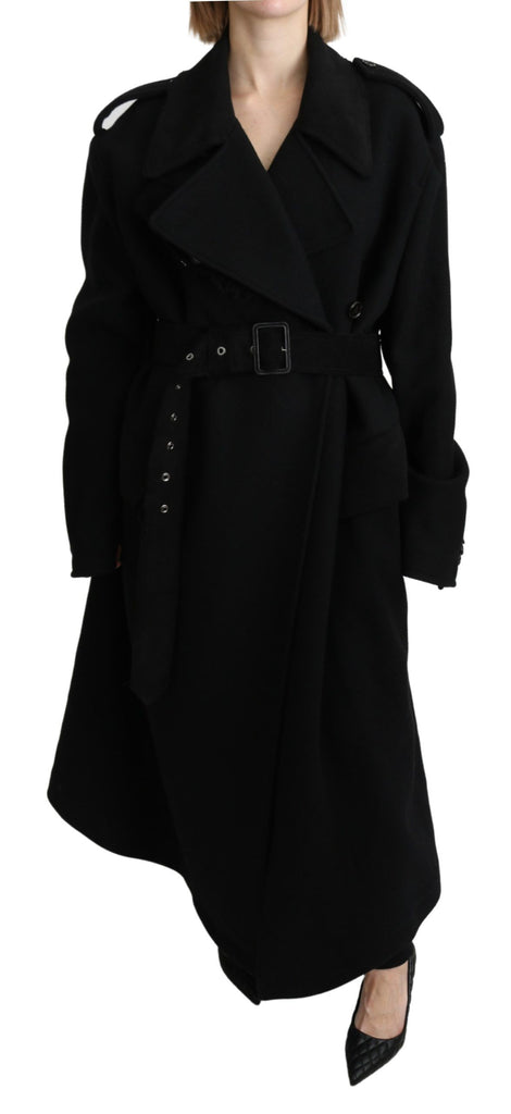 Dolce & Gabbana Virgin Wool Black Blazer Trenchcoat Jacket - Luxe & Glitz