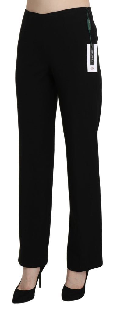 BENCIVENGA Black High Waist Straight Formal Dress Trouser - Luxe & Glitz