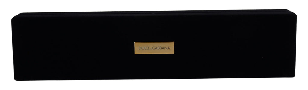 Dolce & Gabbana Black Velvet Logo Plaque Storage Bracelet Jewelry Box - Luxe & Glitz