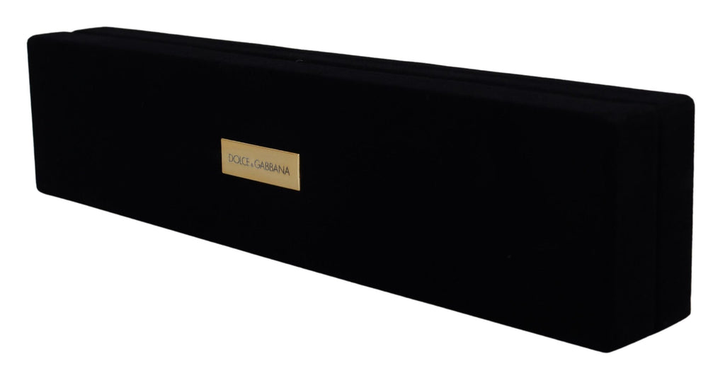 Dolce & Gabbana Black Velvet Logo Plaque Storage Bracelet Jewelry Box - Luxe & Glitz