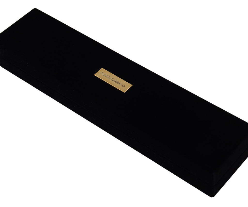 Dolce & Gabbana Black Velvet Logo Plaque Storage Bracelet Jewelry Box - Luxe & Glitz