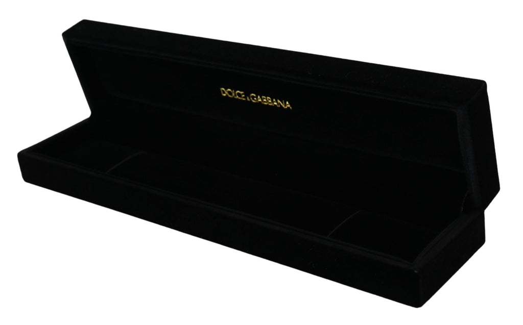 Dolce & Gabbana Black Velvet Logo Plaque Storage Bracelet Jewelry Box - Luxe & Glitz