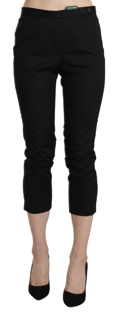 BENCIVENGA Black High Waist Skinny Cropped Dress Trouser Pants - Luxe & Glitz