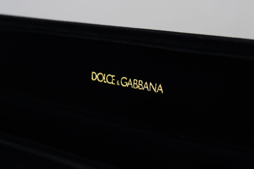 Dolce & Gabbana Black Velvet Logo Plaque Storage Bracelet Jewelry Box - Luxe & Glitz