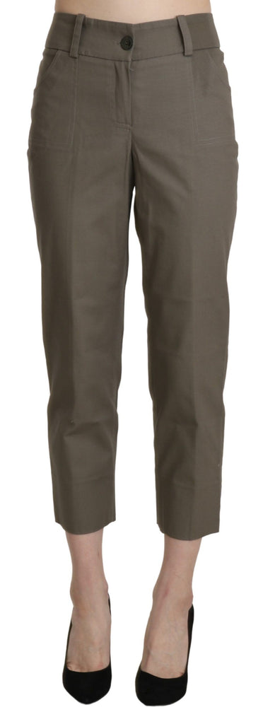 BENCIVENGA Gray High Waist Cropped Dress Trouser Pants - Luxe & Glitz
