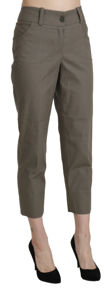 BENCIVENGA Gray High Waist Cropped Dress Trouser Pants - Luxe & Glitz