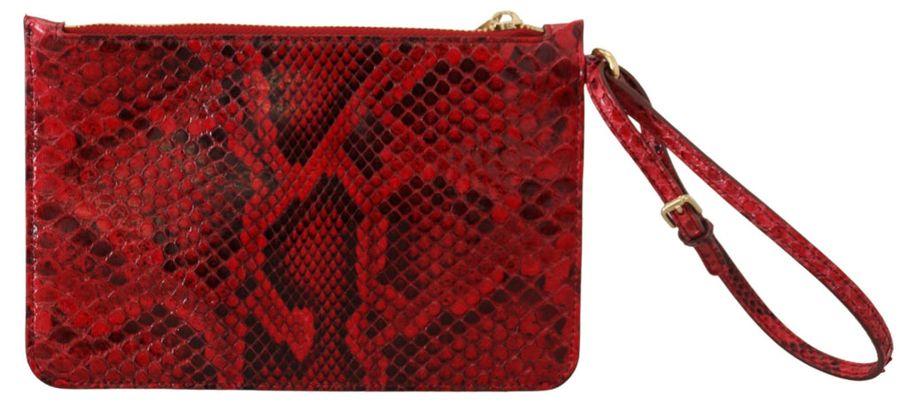 Dolce & Gabbana Red Leather Ayers Clutch Purse Wristlet Hand - Luxe & Glitz