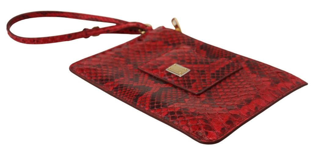 Dolce & Gabbana Red Leather Ayers Clutch Purse Wristlet Hand - Luxe & Glitz