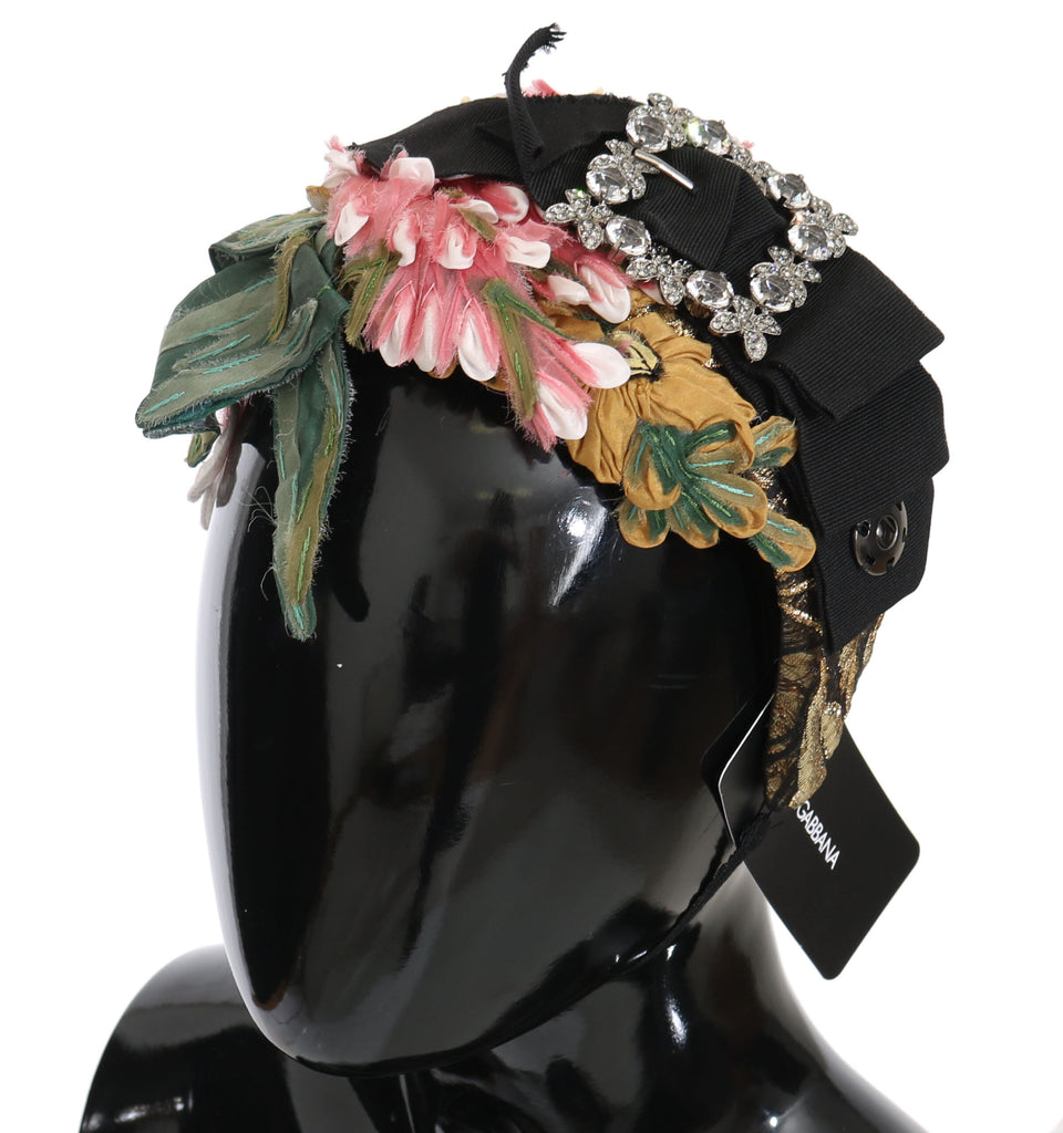 Dolce & Gabbana Multicolor Tiara Floral Crystal Bow Diadem Headband - Luxe & Glitz