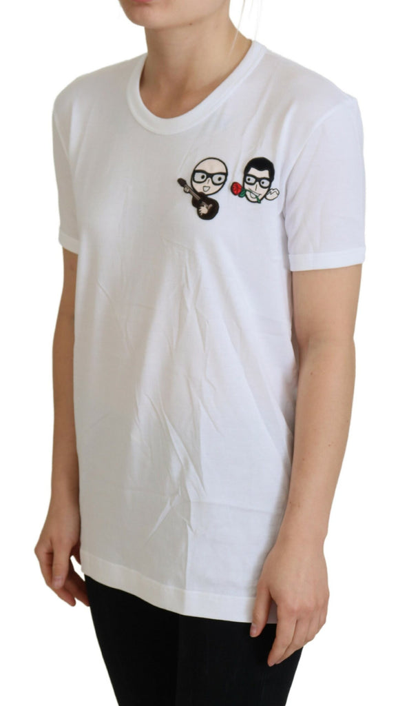 Dolce & Gabbana White #dgfamily Crewneck Cotton T-shirt Dolce & Gabbana