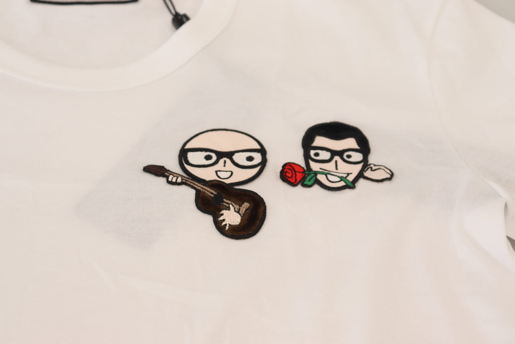 Dolce & Gabbana White #dgfamily Crewneck Cotton T-shirt Dolce & Gabbana