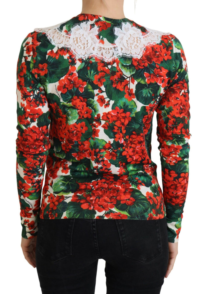 Dolce & Gabbana Multicolor Wool Floral Cardigan Sweater Dolce & Gabbana