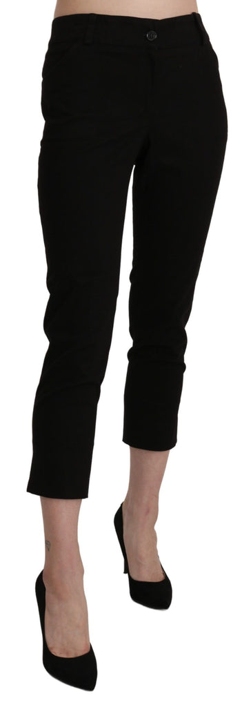 BENCIVENGA Black High Waist Skinny Cropped Dress Trouser Pants - Luxe & Glitz