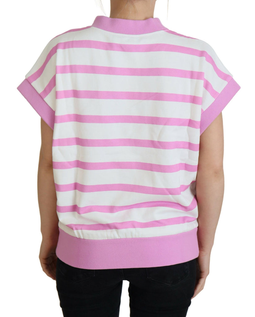 Dolce & Gabbana White Pink CANNES Exclusive T-shirt Dolce & Gabbana