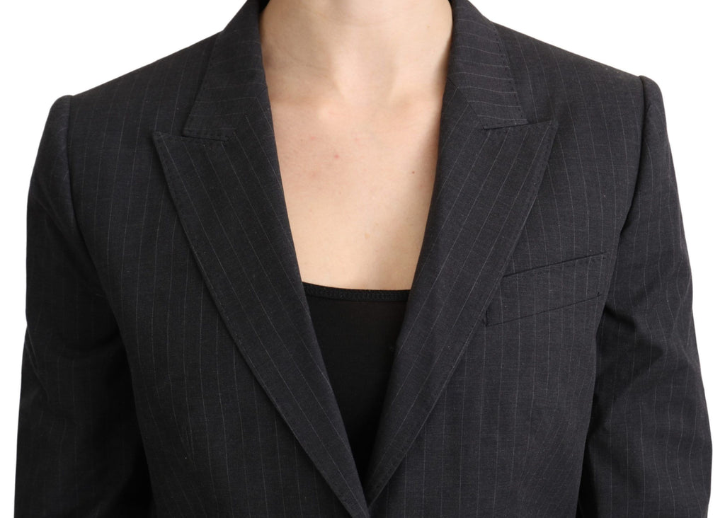 Dolce & Gabbana Gray Single Breasted Blazer Cotton Jacket - Luxe & Glitz