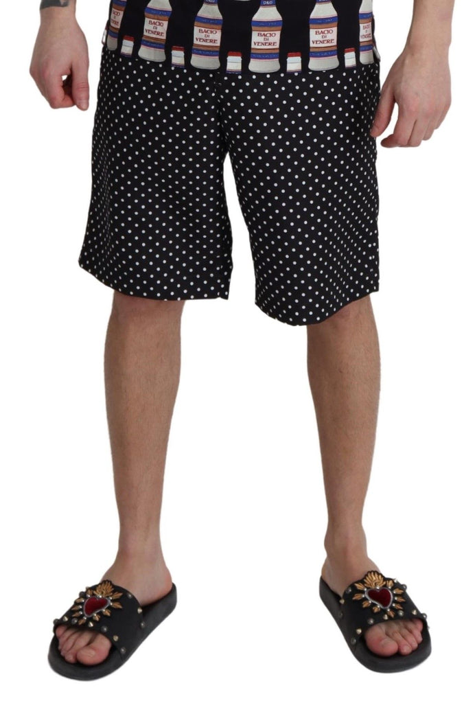 Dolce & Gabbana Black Polka Dots Beachwear Shorts Swimwear - Luxe & Glitz