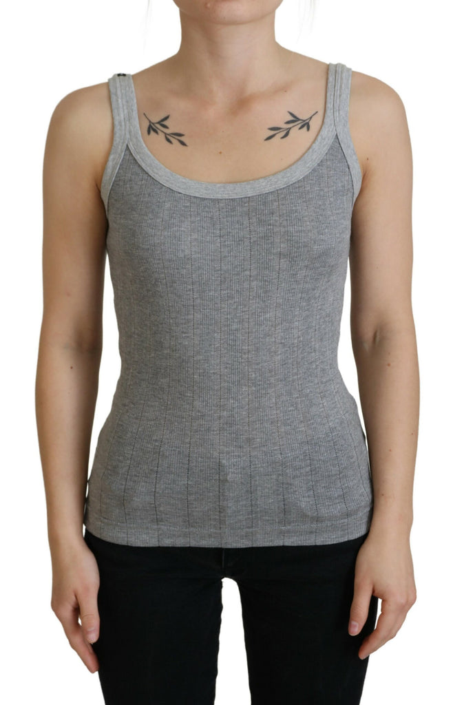 Dolce & Gabbana Gray Cotton Modal Canotta Tank Top T-shirt Dolce & Gabbana