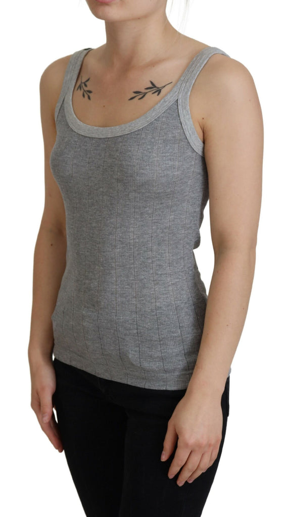 Dolce & Gabbana Gray Cotton Modal Canotta Tank Top T-shirt Dolce & Gabbana