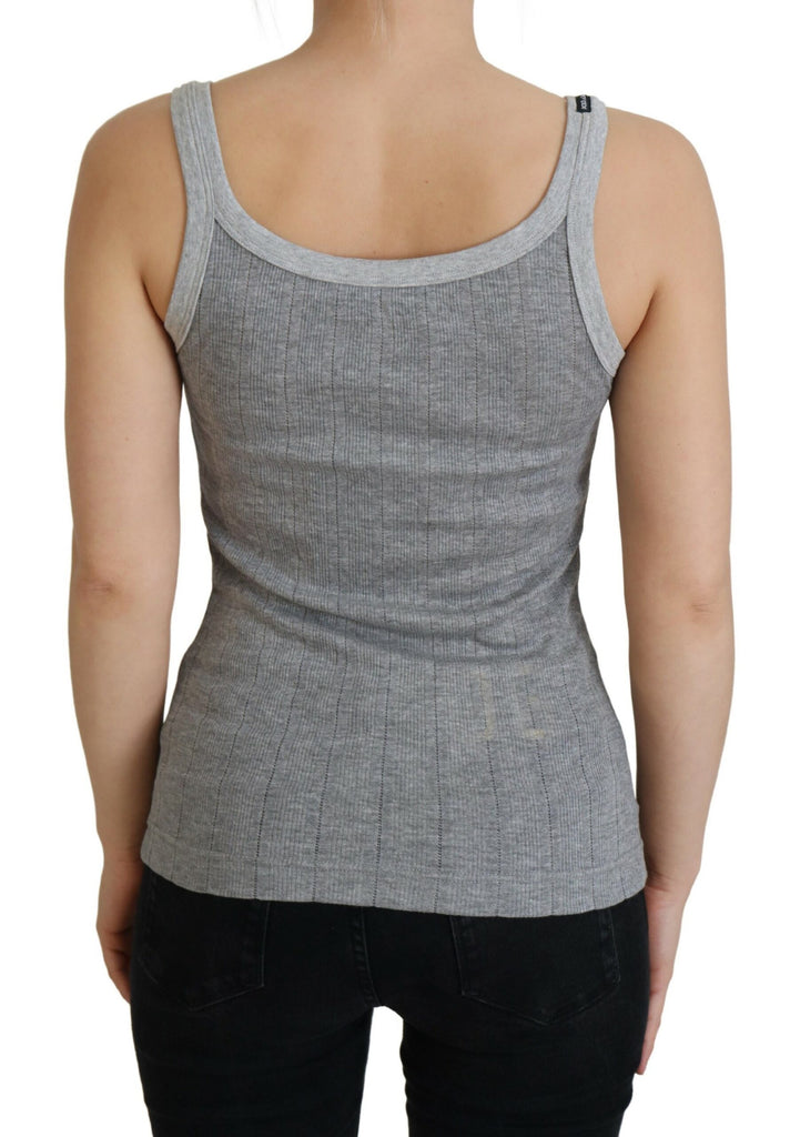 Dolce & Gabbana Gray Cotton Modal Canotta Tank Top T-shirt Dolce & Gabbana