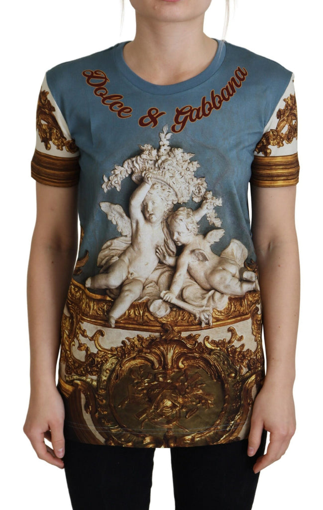 Dolce & Gabbana Multicolor DG Logo Angel Printed Shirt Top Dolce & Gabbana