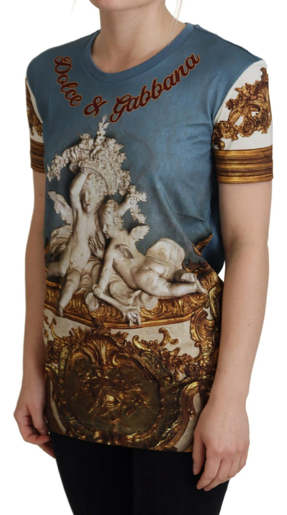 Dolce & Gabbana Multicolor DG Logo Angel Printed Shirt Top Dolce & Gabbana