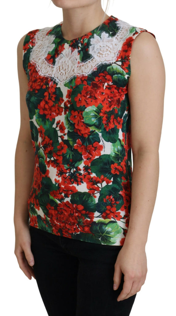 Dolce & Gabbana White Floral Wool Lace Vest Tank Top Dolce & Gabbana