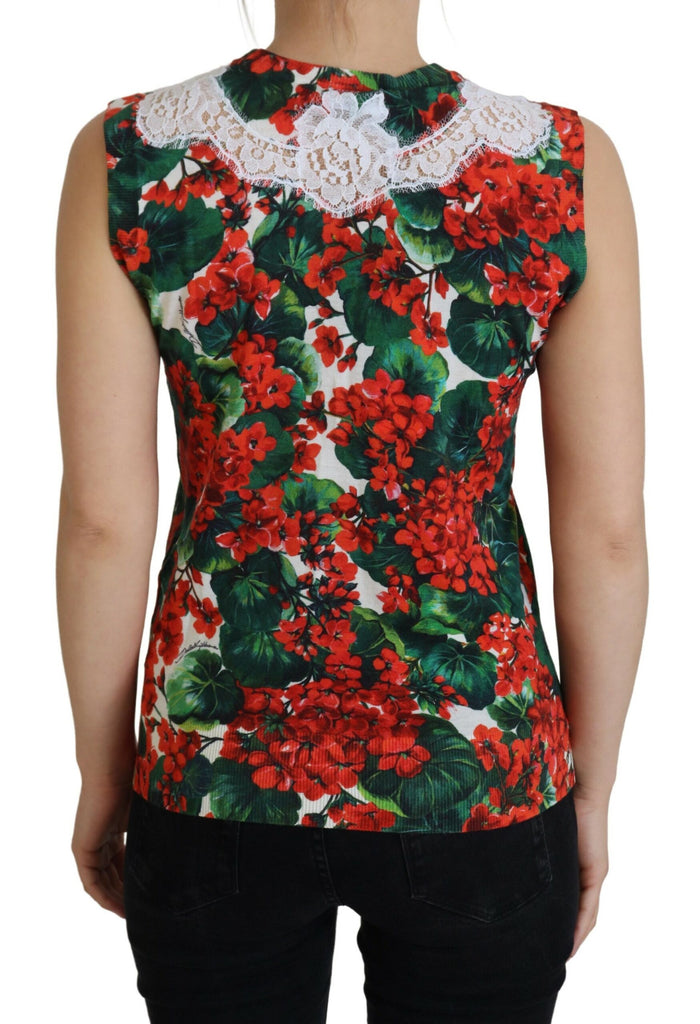 Dolce & Gabbana White Floral Wool Lace Vest Tank Top Dolce & Gabbana