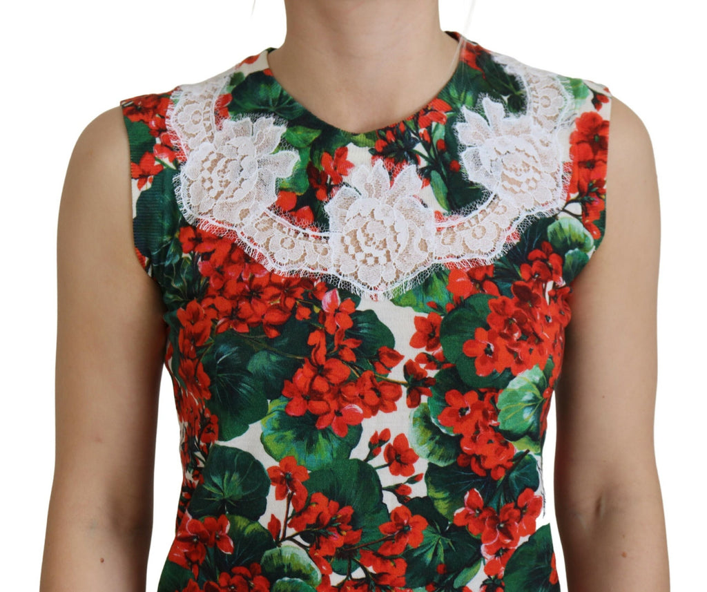 Dolce & Gabbana White Floral Wool Lace Vest Tank Top Dolce & Gabbana