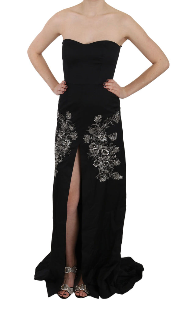 John Richmond Black Sequined Flare Ball Gown Dress - Luxe & Glitz