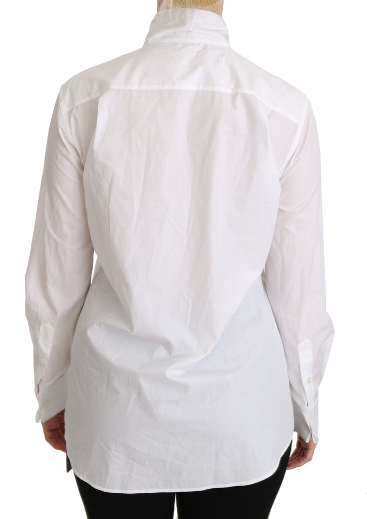 Dolce & Gabbana White Turtle Neck Long Sleeve Polo Shirt - Luxe & Glitz