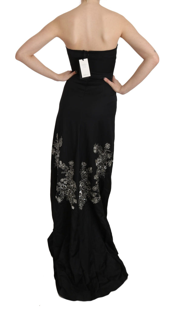 John Richmond Black Sequined Flare Ball Gown Dress - Luxe & Glitz