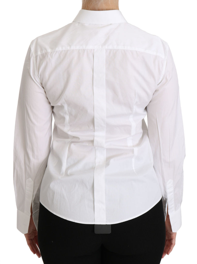 Dolce & Gabbana White Collared Long Sleeve Polo Shirt - Luxe & Glitz