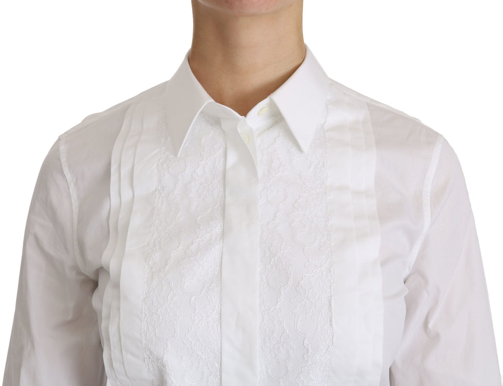 Dolce & Gabbana White Collared Long Sleeve Polo Shirt - Luxe & Glitz