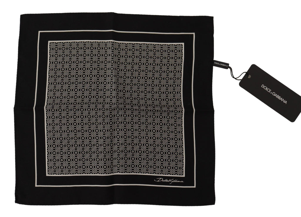 Dolce & Gabbana Black Geometric Patterned Square Handkerchief Scarf - Luxe & Glitz