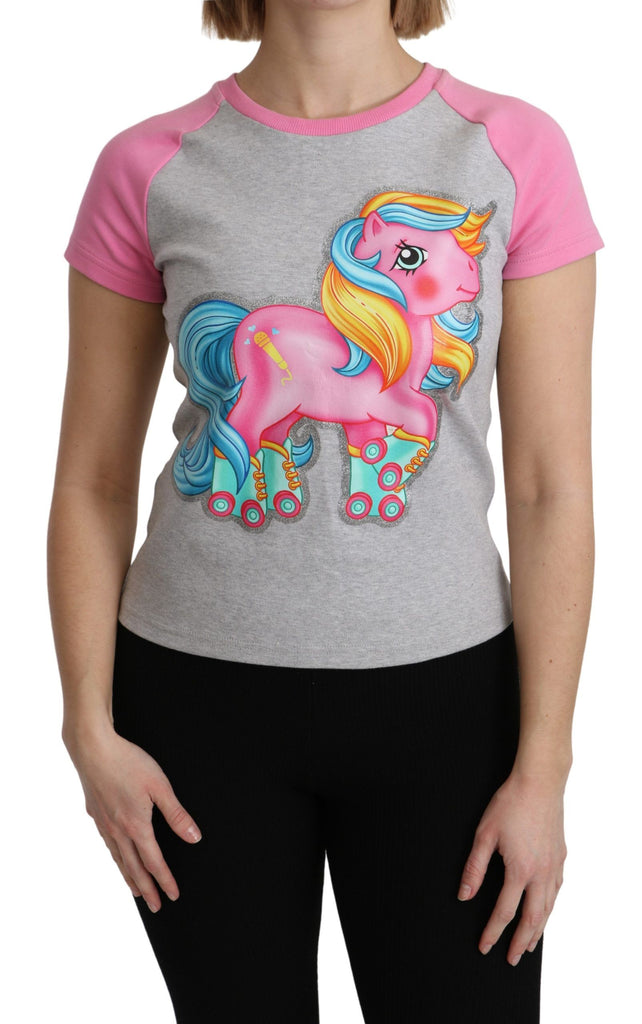 Moschino Gray and pink Cotton T-shirt My Little Pony Top - Luxe & Glitz