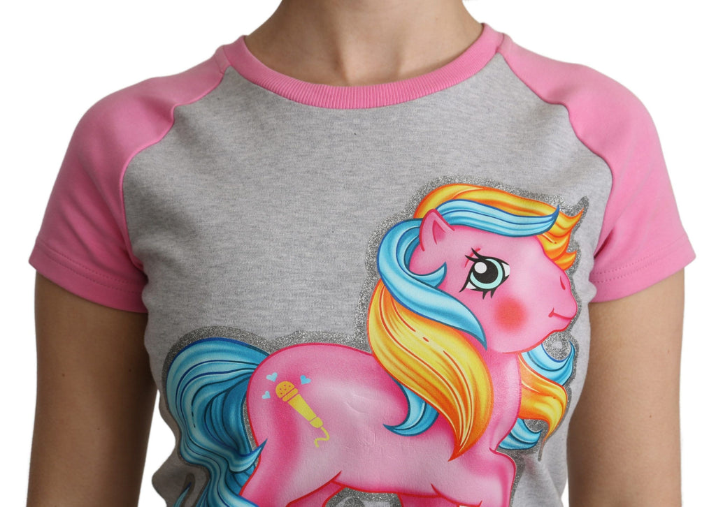 Moschino Gray and pink Cotton T-shirt My Little Pony Top - Luxe & Glitz