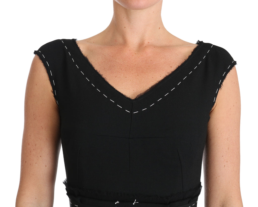 Dolce & Gabbana Black Wool Stretch A-line Sheath Dress - Luxe & Glitz
