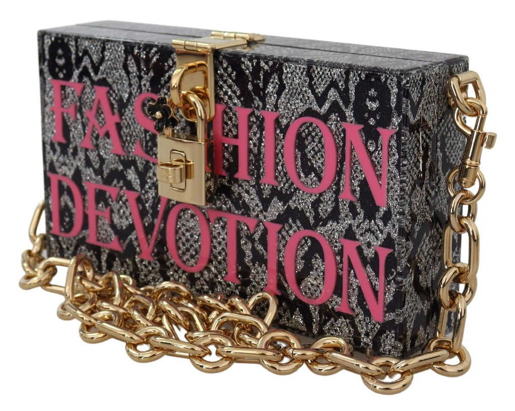 Dolce & Gabbana Gray Fashion Devotion Clutch Plexi SICILY BOX Purse - Luxe & Glitz