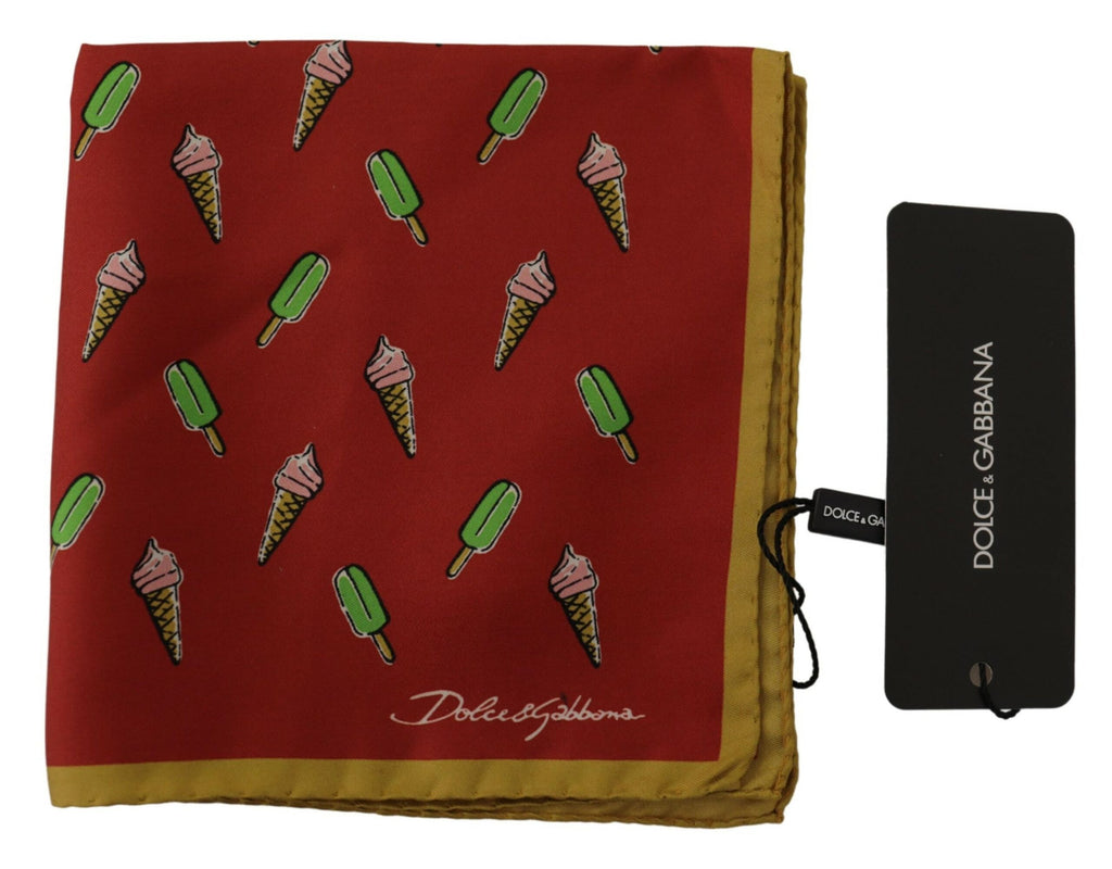 Dolce & Gabbana Multicolor Printed Square Mens Handkerchief Scarf - Luxe & Glitz