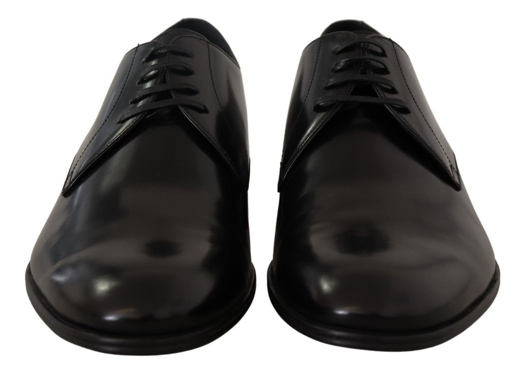 Dolce & Gabbana Black Leather Lace Up Formal Derby Shoes Dolce & Gabbana