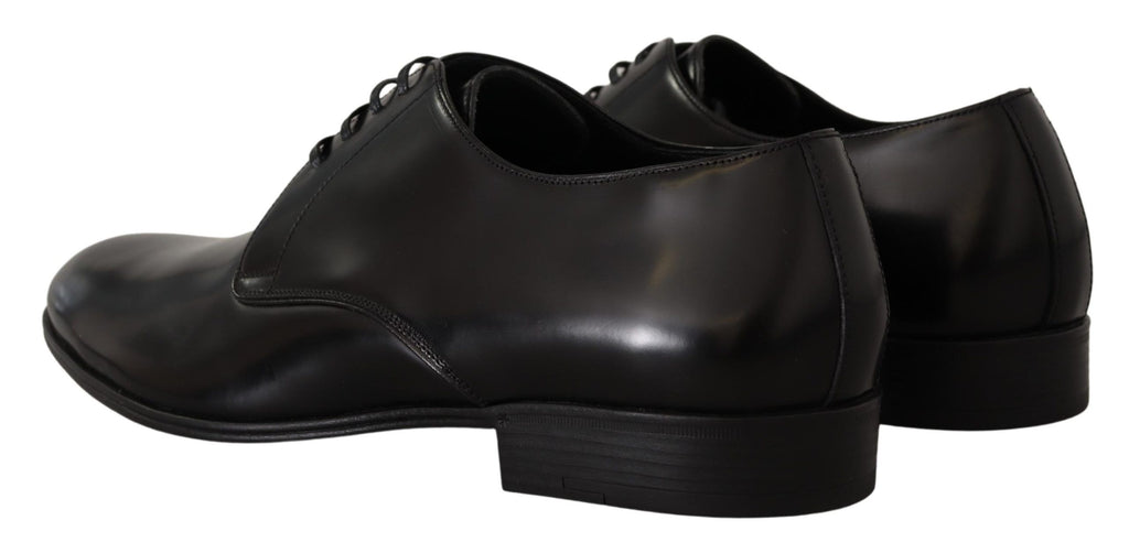 Dolce & Gabbana Black Leather Lace Up Formal Derby Shoes Dolce & Gabbana