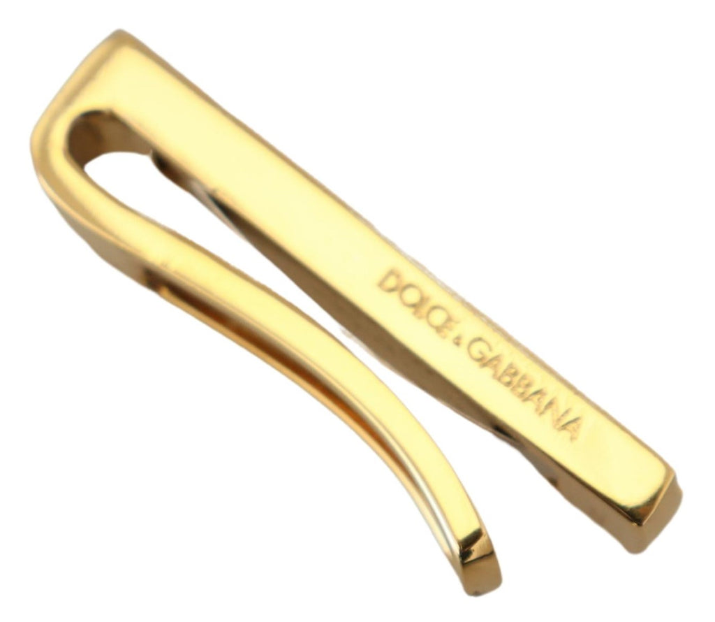 Dolce & Gabbana Gold Silver Brass Logo Men Tie Clip Dolce & Gabbana