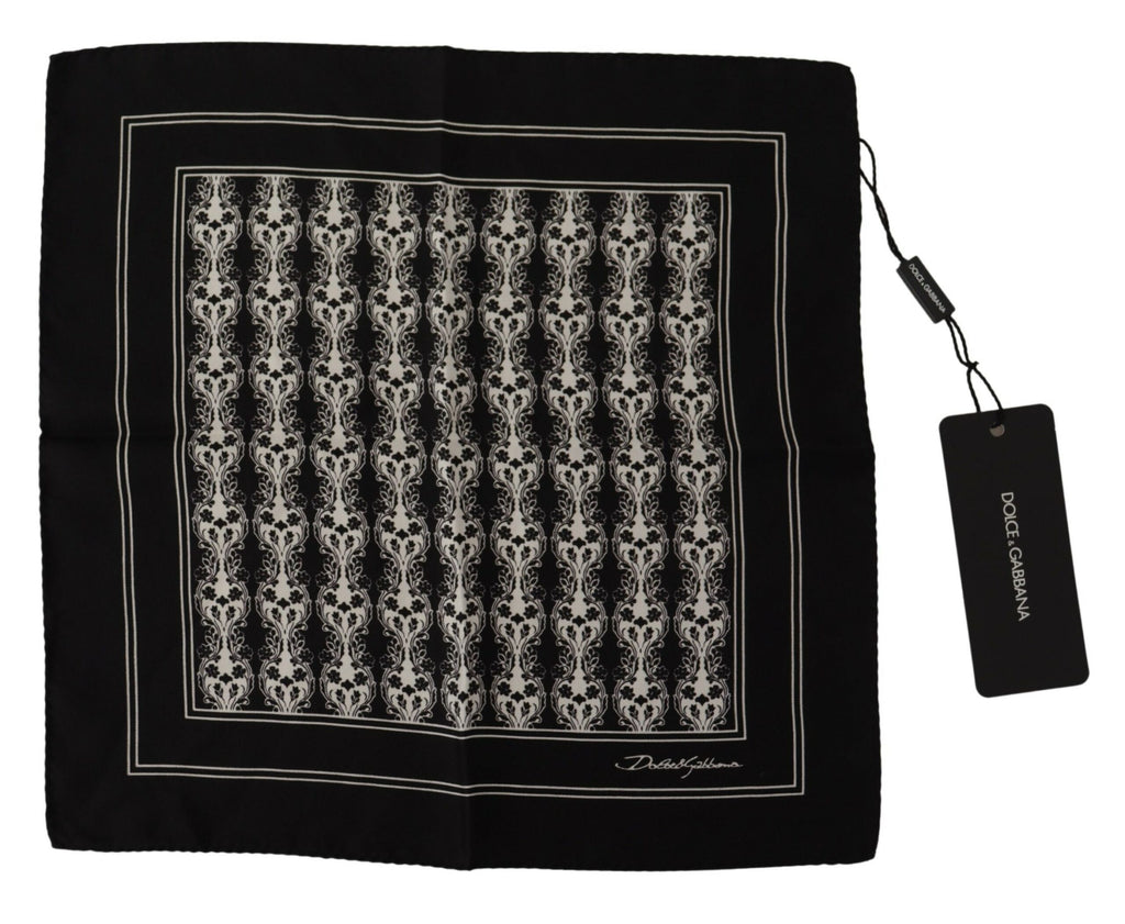 Dolce & Gabbana Black Printed Square Handkerchief Scarf - Luxe & Glitz