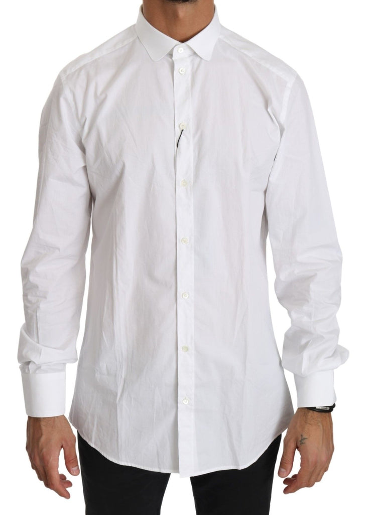 Dolce & Gabbana White Cotton Long Sleeve Top Shirt - Luxe & Glitz