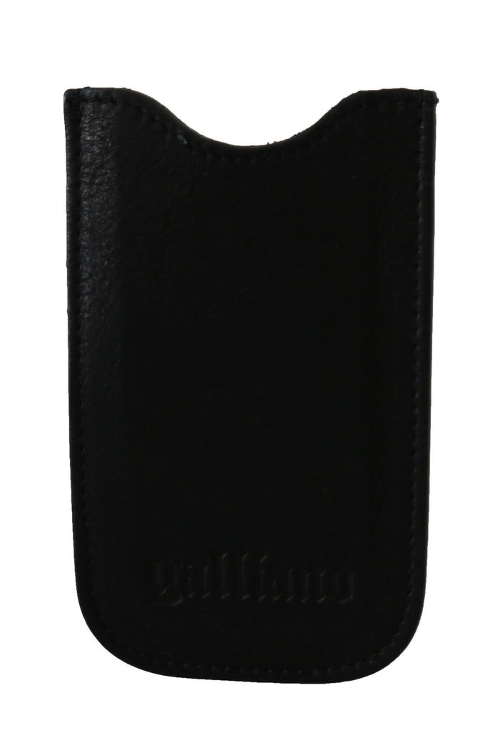 John Galliano Black Leather Multifunctional Men ID Bill Card Holder Wallet - Luxe & Glitz