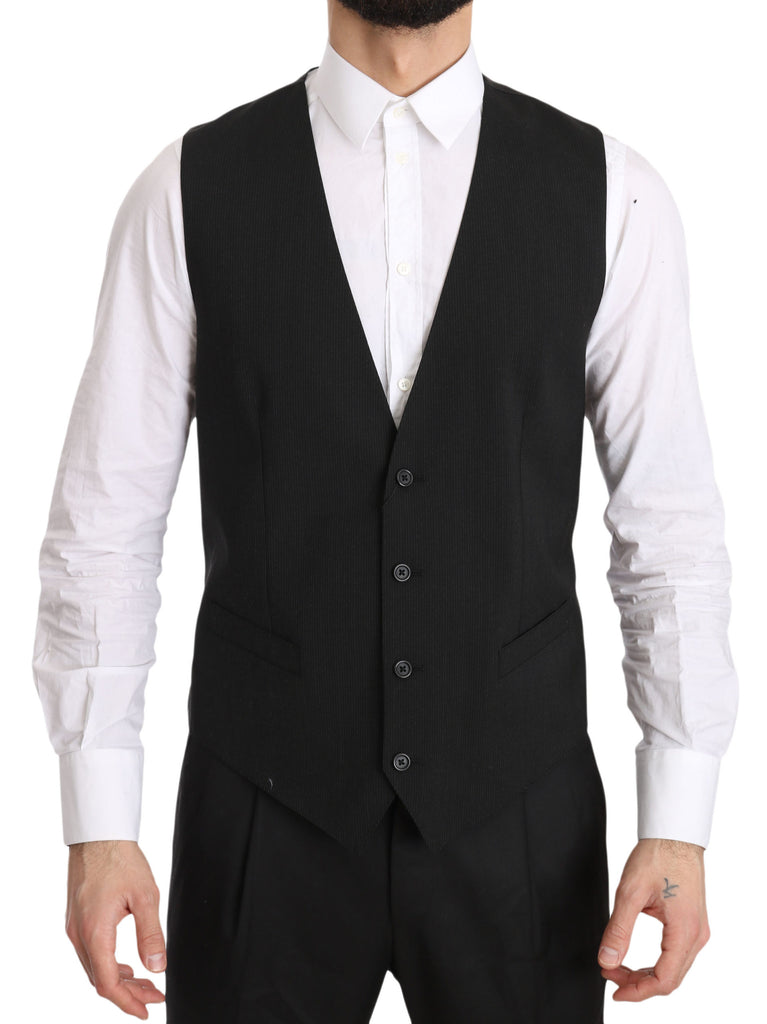 Dolce & Gabbana Gray Gilet STAFF Regular Fit Formal Vest - Luxe & Glitz