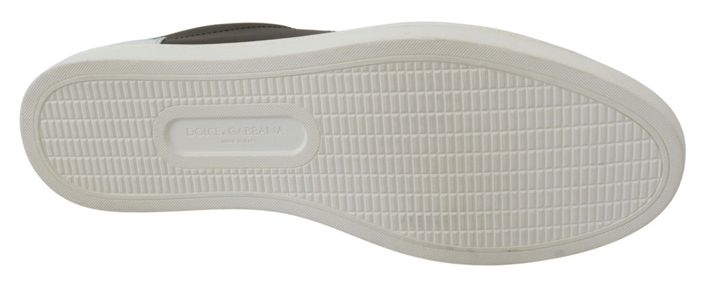 Dolce & Gabbana White Green Leather Low Top Sneakers Shoes Dolce & Gabbana